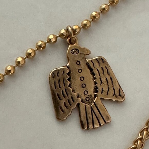 NWOT Free People Gold and Suede Detachable Multi-Strand Necklace with Pendants - Picture 5 of 11